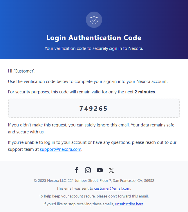 Login Auth Code Template